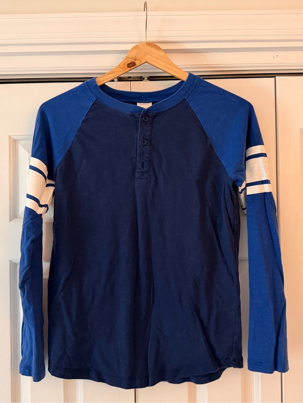 Hanna Andersson - Retro Baseball Tee - Size 12 - Deep Blue Sea